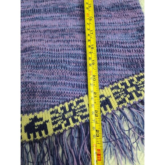 Handmade Purple Knit Sweater With Llama & Snowflake Trim Fringed Hem Bust 34 - Picture 6 of 6